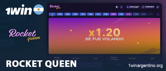 Juega a RocketQueen en la página web de 1Win Argentina