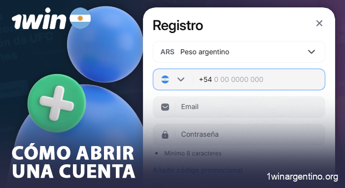 Instrucciones para crear una cuenta en 1Win Argentina
